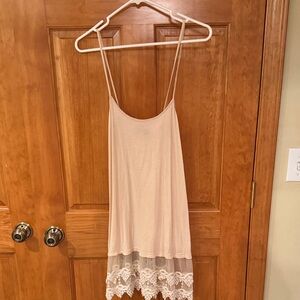 Elegant Lace Trim Beige Women's Top